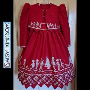 Daisy Kingdom Christmas Girls 2 piece dress set 4